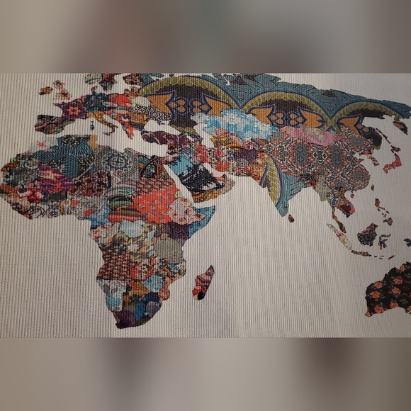 DENY Design World Map Tapestry/Rug Louis Armstrong Told Us So - Picture 2 of 5